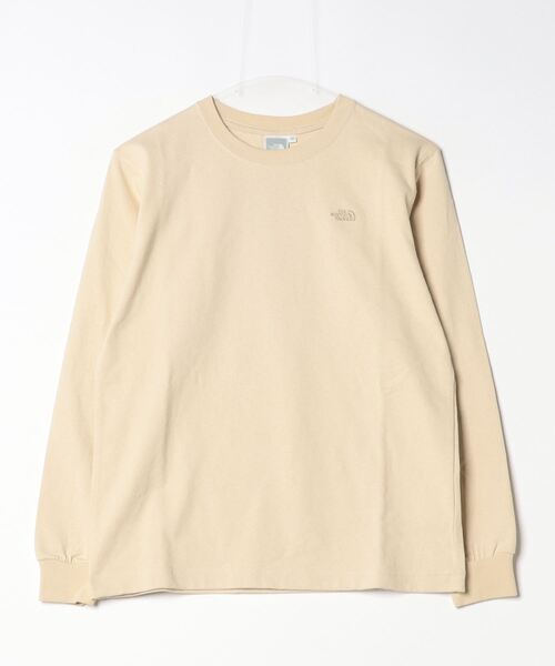 THE NORTH FACE（ザノースフェイス）の「ザ ノース フェイス THE NORTH FACE L/S Nuptse Cotton Tee_ロングスリーブヌプシコットンティー（Tシャツ/カットソー・レディース・ホワイト/ブラック/オフホワイト・L/M/S）」の2枚目の写真