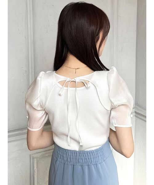 RESEXXY（リゼクシー）の「バックヨークシアースリーブニットトップス（ニット/セーター・レディース・ブルー/ホワイト/ブラック・FREE）」の14枚目の写真