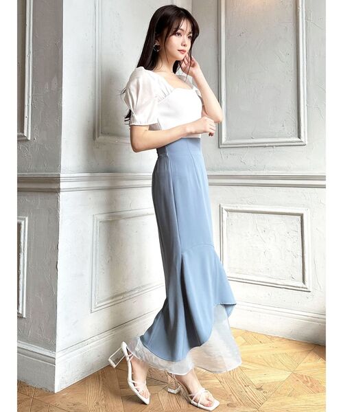 RESEXXY（リゼクシー）の「バックヨークシアースリーブニットトップス（ニット/セーター・レディース・ブルー/ホワイト/ブラック・FREE）」の16枚目の写真