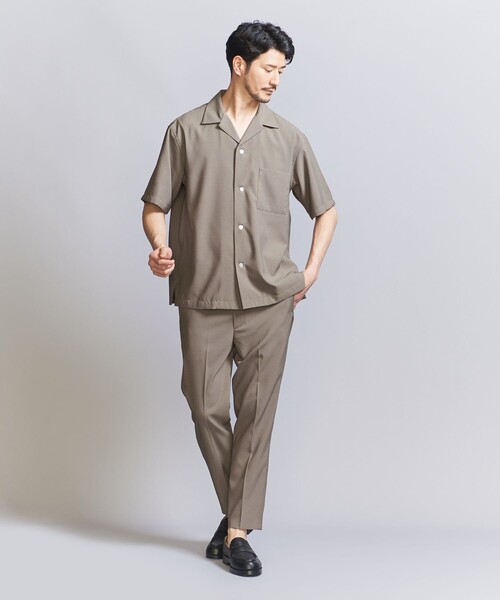 BEAUTY&YOUTH UNITED ARROWS（ビューティーアンドユースユナイテッドアローズ）の「【WEB限定 WARDROBE SMART】テック シアサッカー オープンカラー シャツ（シャツ/ブラウス・メンズ・ベージュ/ネイビー/ブラック・S/M/L/XL）」の13枚目の写真