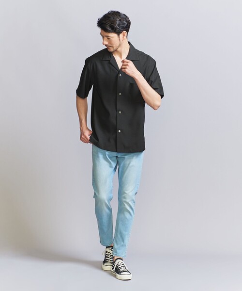 BEAUTY&YOUTH UNITED ARROWS（ビューティーアンドユースユナイテッドアローズ）の「【WEB限定 WARDROBE SMART】テック シアサッカー オープンカラー シャツ（シャツ/ブラウス・メンズ・ベージュ/ネイビー/ブラック・S/M/L/XL）」の15枚目の写真