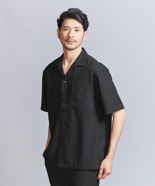 BEAUTY&YOUTH UNITED ARROWS（ビューティーアンドユースユナイテッドアローズ）の「【WEB限定 WARDROBE SMART】テック シアサッカー オープンカラー シャツ（シャツ/ブラウス・メンズ・ベージュ/ネイビー/ブラック・S/M/L/XL）」の16枚目の写真