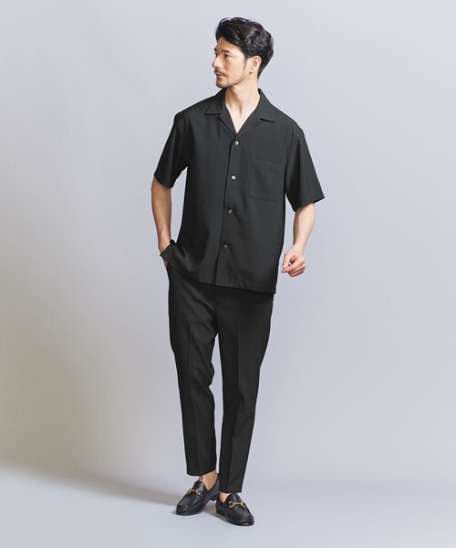 BEAUTY&YOUTH UNITED ARROWS（ビューティーアンドユースユナイテッドアローズ）の「【WEB限定 WARDROBE SMART】テック シアサッカー オープンカラー シャツ（シャツ/ブラウス・メンズ・ベージュ/ネイビー/ブラック・S/M/L/XL）」の17枚目の写真