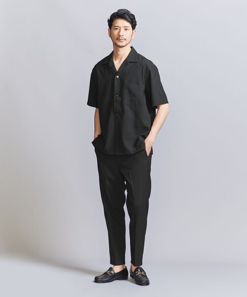 BEAUTY&YOUTH UNITED ARROWS（ビューティーアンドユースユナイテッドアローズ）の「【WEB限定 WARDROBE SMART】テック シアサッカー オープンカラー シャツ（シャツ/ブラウス・メンズ・ベージュ/ネイビー/ブラック・S/M/L/XL）」の18枚目の写真