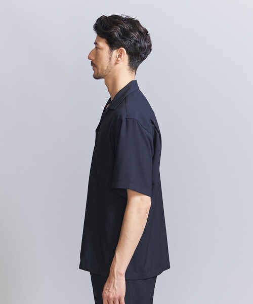 BEAUTY&YOUTH UNITED ARROWS（ビューティーアンドユースユナイテッドアローズ）の「【WEB限定 WARDROBE SMART】テック シアサッカー オープンカラー シャツ（シャツ/ブラウス・メンズ・ベージュ/ネイビー/ブラック・S/M/L/XL）」の20枚目の写真