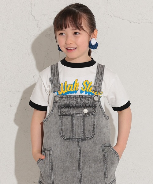 Ocean&Ground（オーシャン&グラウンド）の「Utah State リンガーTシャツ（80～140cm）（Tシャツ/カットソー・キッズ・ミント/キナリ/パープル/ホワイト・120/100/80/95/90/140/130/110）」の2枚目の写真