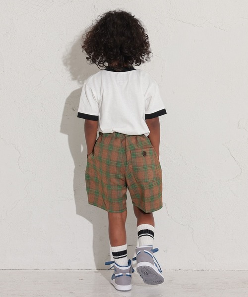 Ocean&Ground（オーシャン&グラウンド）の「Utah State リンガーTシャツ（80～140cm）（Tシャツ/カットソー・キッズ・ミント/キナリ/パープル/ホワイト・120/100/80/95/90/140/130/110）」の10枚目の写真