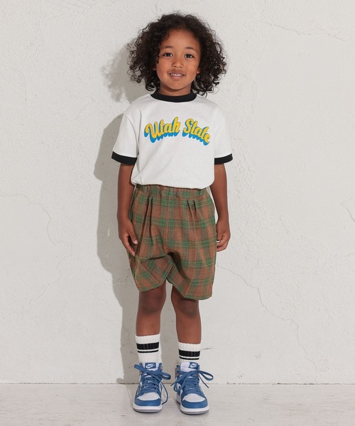 Ocean&Ground（オーシャン&グラウンド）の「Utah State リンガーTシャツ（80～140cm）（Tシャツ/カットソー・キッズ・ミント/キナリ/パープル/ホワイト・120/100/80/95/90/140/130/110）」の7枚目の写真