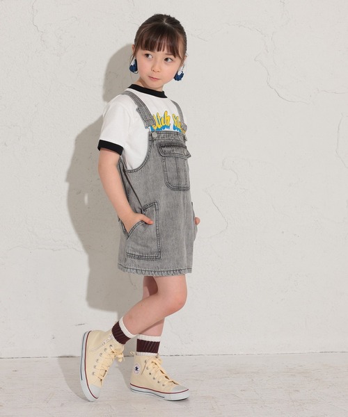 Ocean&Ground（オーシャン&グラウンド）の「Utah State リンガーTシャツ（80～140cm）（Tシャツ/カットソー・キッズ・ミント/キナリ/パープル/ホワイト・120/100/80/95/90/140/130/110）」の12枚目の写真