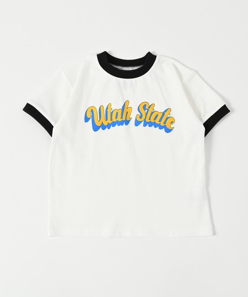 Ocean&Ground（オーシャン&グラウンド）の「Utah State リンガーTシャツ（80～140cm）（Tシャツ/カットソー・キッズ・ミント/キナリ/パープル/ホワイト・120/100/80/95/90/140/130/110）」の14枚目の写真
