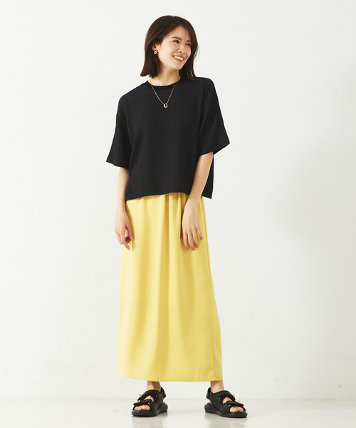 abahouse mavie（アバハウスマヴィ）の「楊柳半袖Tシャツ（Tシャツ/カットソー・レディース・ホワイト/ブラック/セージグリーン・フリー）」の13枚目の写真