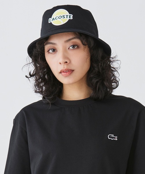 LACOSTE（ラコステ）の「テニスボールプリントバケットハット（ハット・レディース・ブラック・57cm）」の2枚目の写真