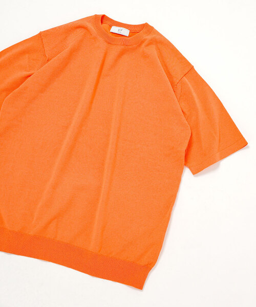 417 EDIFICE(フォーワンセブンエディフィス)の「アンチピリング シルキーニットTEE(ニット/セーター・メンズ・ベージュ/ネイビー/オレンジ/グレー/ブルー・SMALL/MEDIUM/LARGE)」の6枚目の写真