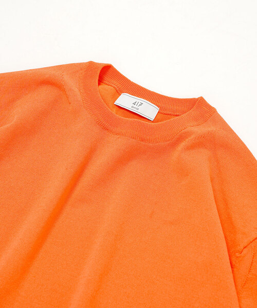 417 EDIFICE(フォーワンセブンエディフィス)の「アンチピリング シルキーニットTEE(ニット/セーター・メンズ・ベージュ/ネイビー/オレンジ/グレー/ブルー・SMALL/MEDIUM/LARGE)」の8枚目の写真