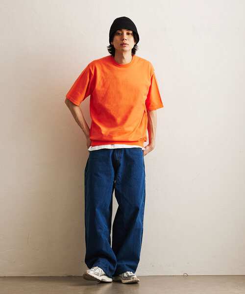 417 EDIFICE(フォーワンセブンエディフィス)の「アンチピリング シルキーニットTEE(ニット/セーター・メンズ・ベージュ/ネイビー/オレンジ/グレー/ブルー・SMALL/MEDIUM/LARGE)」の9枚目の写真