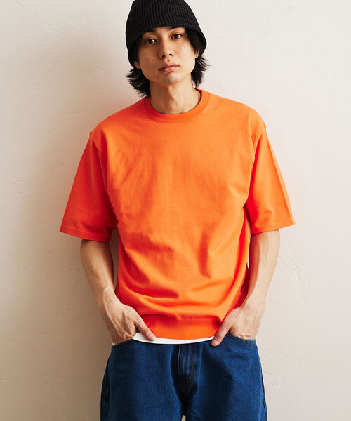417 EDIFICE(フォーワンセブンエディフィス)の「アンチピリング シルキーニットTEE(ニット/セーター・メンズ・ベージュ/ネイビー/オレンジ/グレー/ブルー・SMALL/MEDIUM/LARGE)」の14枚目の写真