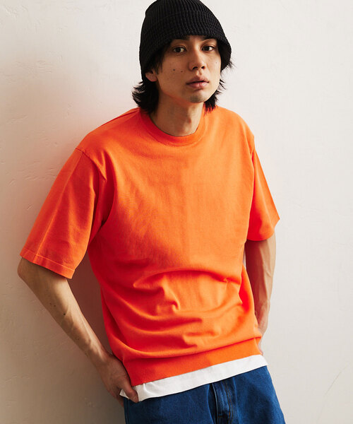 417 EDIFICE(フォーワンセブンエディフィス)の「アンチピリング シルキーニットTEE(ニット/セーター・メンズ・ベージュ/ネイビー/オレンジ/グレー/ブルー・SMALL/MEDIUM/LARGE)」の15枚目の写真