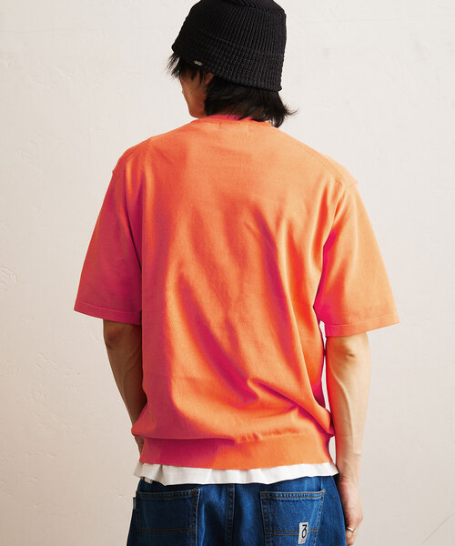 417 EDIFICE(フォーワンセブンエディフィス)の「アンチピリング シルキーニットTEE(ニット/セーター・メンズ・ベージュ/ネイビー/オレンジ/グレー/ブルー・SMALL/MEDIUM/LARGE)」の17枚目の写真