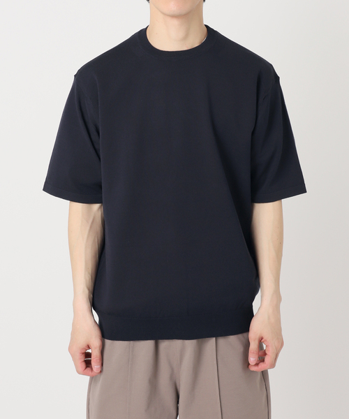 417 EDIFICE(フォーワンセブンエディフィス)の「アンチピリング シルキーニットTEE(ニット/セーター・メンズ・ベージュ/ネイビー/オレンジ/グレー/ブルー・SMALL/MEDIUM/LARGE)」の19枚目の写真