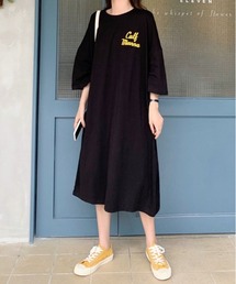 オーバー サイズ ロゴ ワンピース