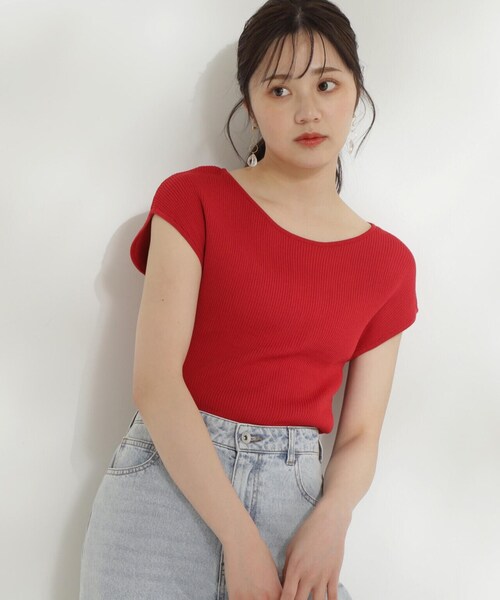 PROPORTION BODY DRESSING(プロポーションボディドレッシング)の「ボートネックリブニット / 1214170505(ニット/セーター・レディース・ベージュ/レッド/ブルー/ブラック・FREE)」の15枚目の写真