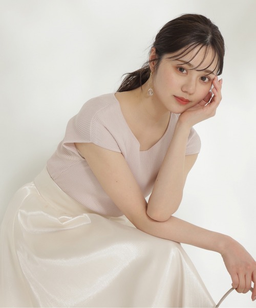 PROPORTION BODY DRESSING(プロポーションボディドレッシング)の「ボートネックリブニット / 1214170505(ニット/セーター・レディース・ベージュ/レッド/ブルー/ブラック・FREE)」の2枚目の写真