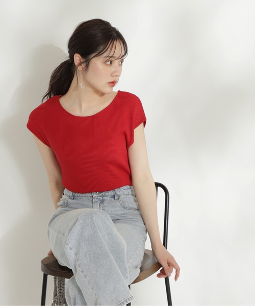PROPORTION BODY DRESSING(プロポーションボディドレッシング)の「ボートネックリブニット / 1214170505(ニット/セーター・レディース・ベージュ/レッド/ブルー/ブラック・FREE)」の4枚目の写真