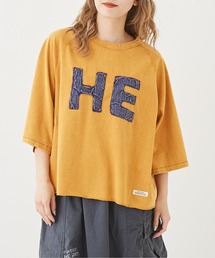 CUBE SUGAR（キューブシュガー）の「ビンテージ天竺ケミカル加工ガーゼロゴパッチTシャツ（Tシャツ/カットソー）」