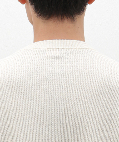 Healthknit(ヘルスニット)の「Healthknit / ヘルスニット ヘンリーネック ニットソー(ニット/セーター・メンズ・ブラック/アイボリー・SMALL/MEDIUM)」の8枚目の写真