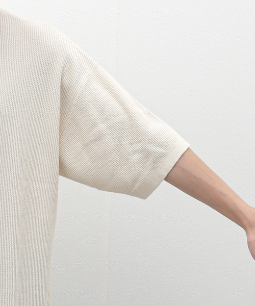 Healthknit(ヘルスニット)の「Healthknit / ヘルスニット ヘンリーネック ニットソー(ニット/セーター・メンズ・ブラック/アイボリー・SMALL/MEDIUM)」の9枚目の写真