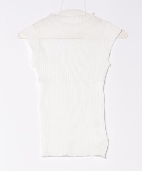 H.TOKYO（エイチトウキョウ）の「シアー ハイネックリブニット トップス（ニット/セーター・レディース・ホワイト/ブラック/ベージュ・FREE）」の6枚目の写真