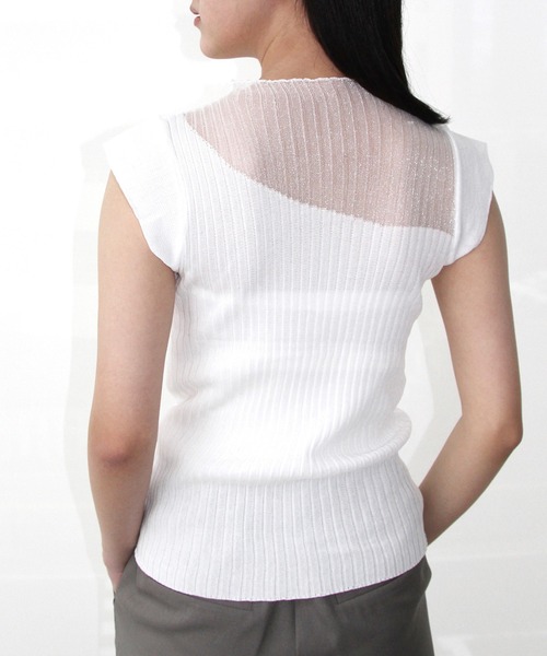 H.TOKYO（エイチトウキョウ）の「シアー ハイネックリブニット トップス（ニット/セーター・レディース・ホワイト/ブラック/ベージュ・FREE）」の14枚目の写真
