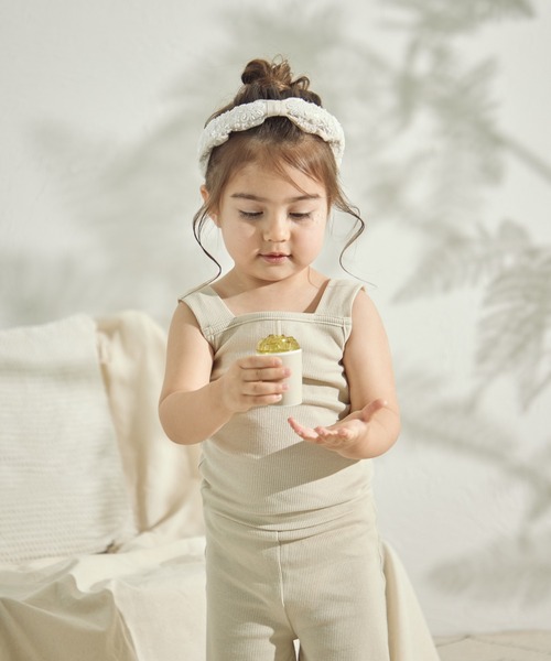 sea and shells by pairmanon（シーアンドシェルズバイペアマノン）の「【sea and shells by pairmanon】ワイドストラップ リブ キャミソール（その他ベビーウェア・キッズ・カーキ/アイボリー/ベージュ・90/80/100/110）」の8枚目の写真