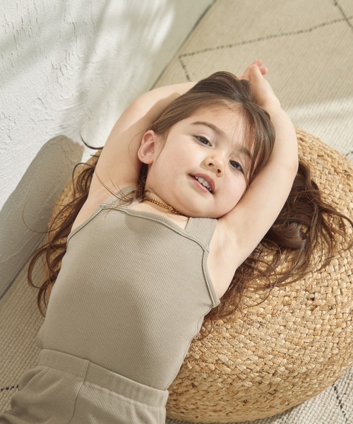 sea and shells by pairmanon（シーアンドシェルズバイペアマノン）の「【sea and shells by pairmanon】ワイドストラップ リブ キャミソール（その他ベビーウェア・キッズ・カーキ/アイボリー/ベージュ・90/80/100/110）」の14枚目の写真