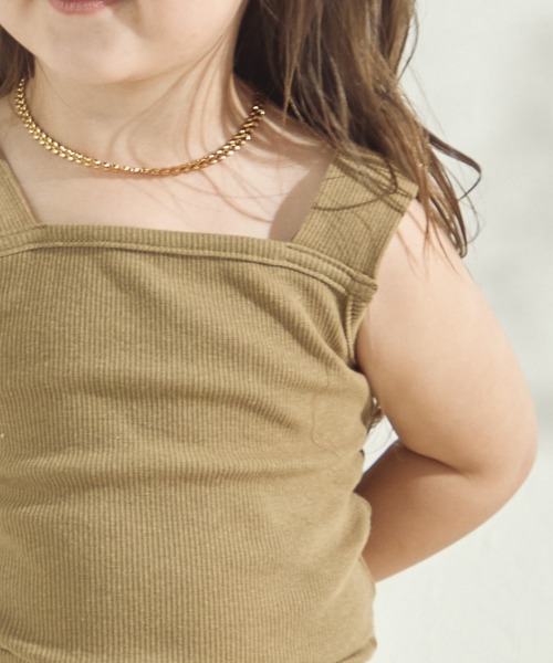 sea and shells by pairmanon（シーアンドシェルズバイペアマノン）の「【sea and shells by pairmanon】ワイドストラップ リブ キャミソール（その他ベビーウェア・キッズ・カーキ/アイボリー/ベージュ・90/80/100/110）」の17枚目の写真