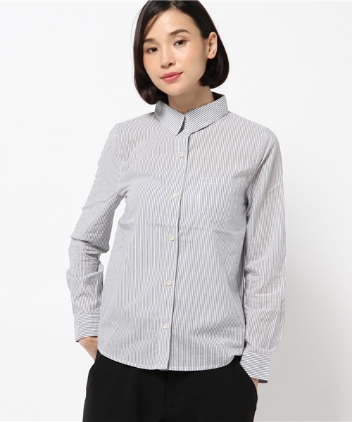 Discoat Parisien（ディスコートパリシアン）の「ブロードレギュラーシャツ（シャツ/ブラウス・レディース・ホワイト/ブルー/オフホワイト/ネイビー・MEDIUM/LARGE）」の4枚目の写真