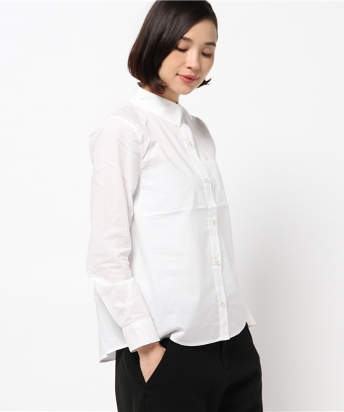 Discoat Parisien（ディスコートパリシアン）の「ブロードレギュラーシャツ（シャツ/ブラウス・レディース・ホワイト/ブルー/オフホワイト/ネイビー・MEDIUM/LARGE）」の2枚目の写真