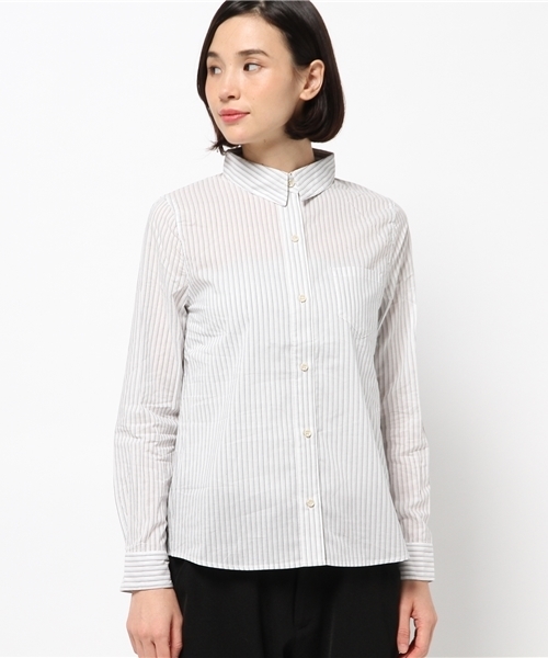 Discoat Parisien（ディスコートパリシアン）の「ブロードレギュラーシャツ（シャツ/ブラウス・レディース・ホワイト/ブルー/オフホワイト/ネイビー・MEDIUM/LARGE）」の5枚目の写真