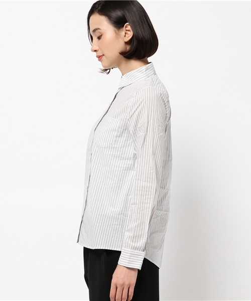 Discoat Parisien（ディスコートパリシアン）の「ブロードレギュラーシャツ（シャツ/ブラウス・レディース・ホワイト/ブルー/オフホワイト/ネイビー・MEDIUM/LARGE）」の6枚目の写真