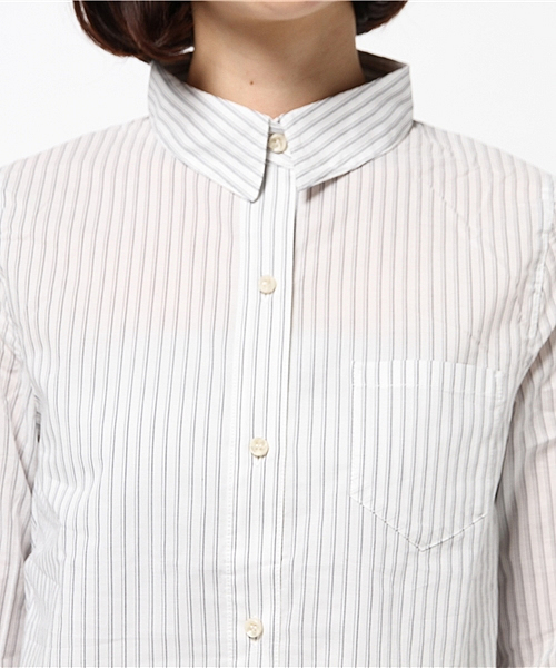 Discoat Parisien（ディスコートパリシアン）の「ブロードレギュラーシャツ（シャツ/ブラウス・レディース・ホワイト/ブルー/オフホワイト/ネイビー・MEDIUM/LARGE）」の9枚目の写真