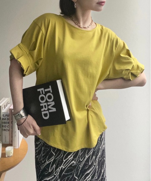 Pierrot tシャツ 接触冷感スクエアネックパフスリーブTシャツ