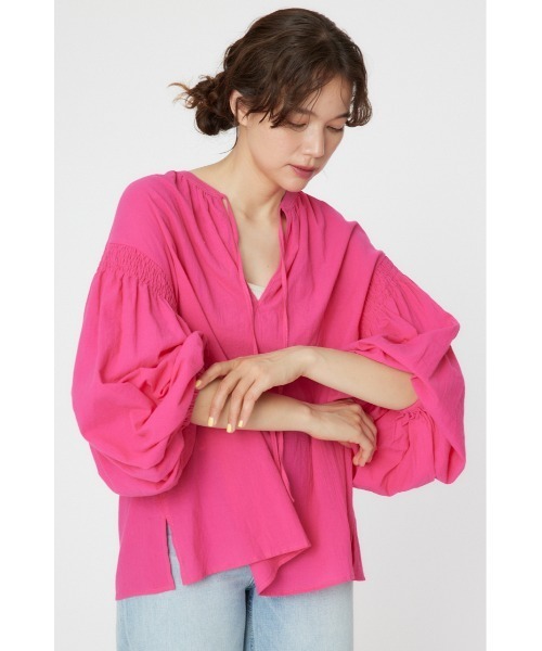 RODEO CROWNS WIDE BOWL（ロデオクラウンズワイドボウル）の「2WAY リネンカフタンブラウス（シャツ/ブラウス・レディース・アイボリー/ピンク/ライトカーキ・FREE）」の3枚目の写真