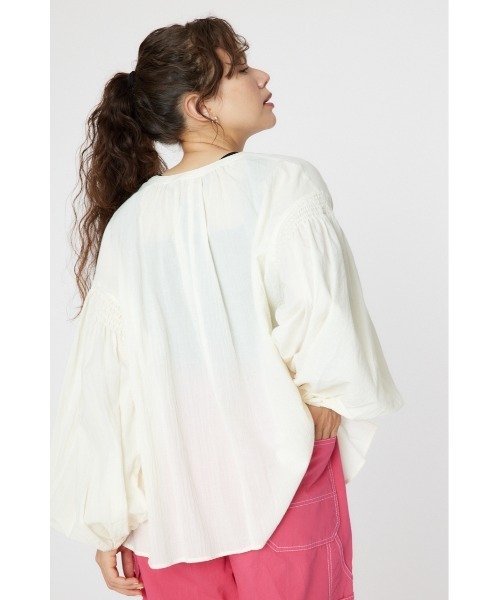 RODEO CROWNS WIDE BOWL（ロデオクラウンズワイドボウル）の「2WAY リネンカフタンブラウス（シャツ/ブラウス・レディース・アイボリー/ピンク/ライトカーキ・FREE）」の8枚目の写真