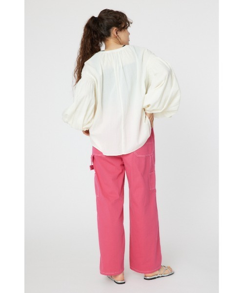 RODEO CROWNS WIDE BOWL（ロデオクラウンズワイドボウル）の「2WAY リネンカフタンブラウス（シャツ/ブラウス・レディース・アイボリー/ピンク/ライトカーキ・FREE）」の10枚目の写真