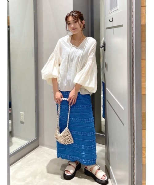 RODEO CROWNS WIDE BOWL（ロデオクラウンズワイドボウル）の「2WAY リネンカフタンブラウス（シャツ/ブラウス・レディース・アイボリー/ピンク/ライトカーキ・FREE）」の22枚目の写真