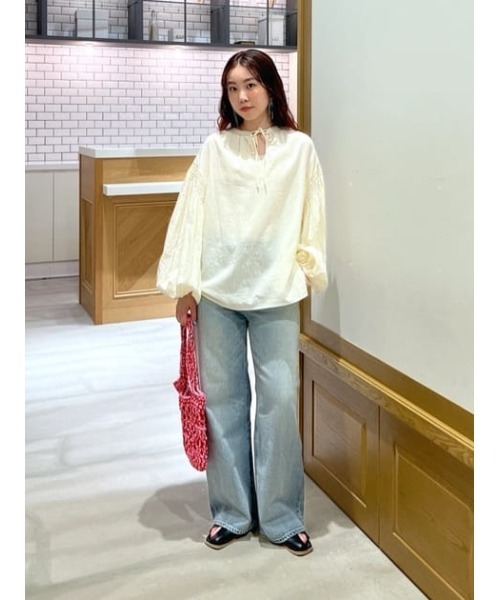 RODEO CROWNS WIDE BOWL（ロデオクラウンズワイドボウル）の「2WAY リネンカフタンブラウス（シャツ/ブラウス・レディース・アイボリー/ピンク/ライトカーキ・FREE）」の5枚目の写真