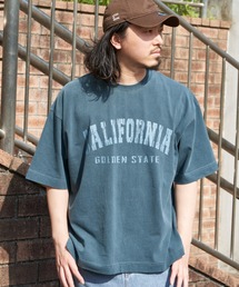 CALIFORNIAプリント ピグメント加工 リラックスフィットTシャツ