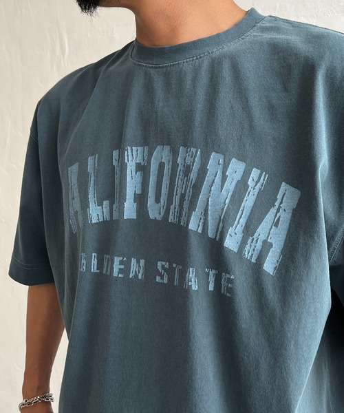 NO NEED(ノーニード)の「CALIFORNIAプリント ピグメント加工 リラックスフィットTシャツ(Tシャツ/カットソー・メンズ・ブラック/ブルー・M/L)」の21枚目の写真