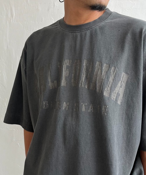 NO NEED(ノーニード)の「CALIFORNIAプリント ピグメント加工 リラックスフィットTシャツ(Tシャツ/カットソー・メンズ・ブラック/ブルー・M/L)」の11枚目の写真
