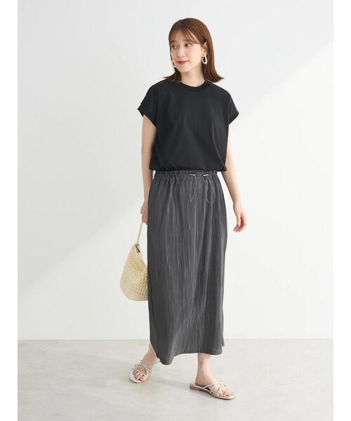 Green　Parks（グリーンパークス）の「プリーツドッキングフレンチワンピース（ワンピース・レディース・カーキ/グレイッシュベージュ/ダークグレー・FREE）」の15枚目の写真